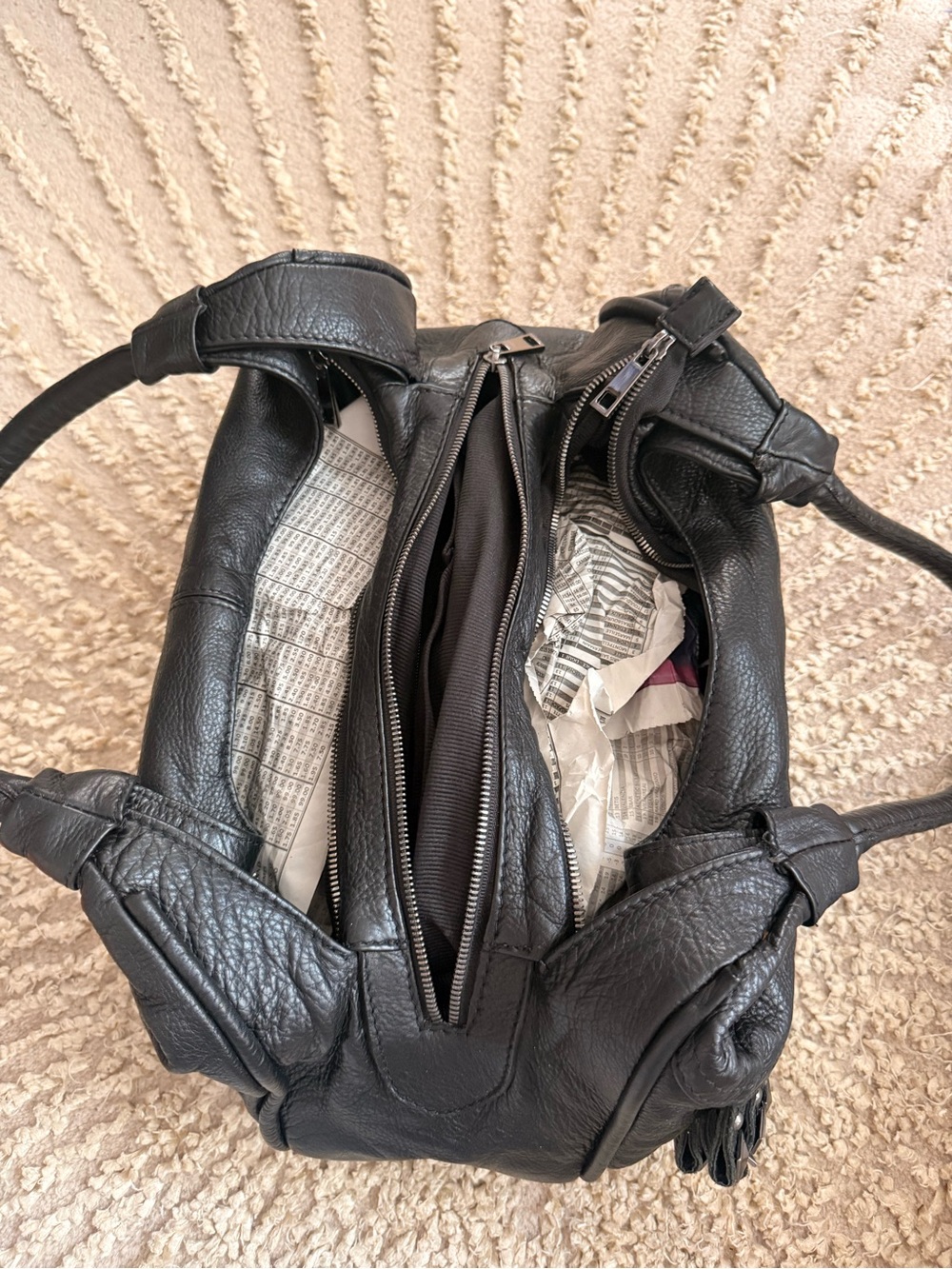 Miu Miu Black Leather Studded Hobo Bag - Picture 10 of 11